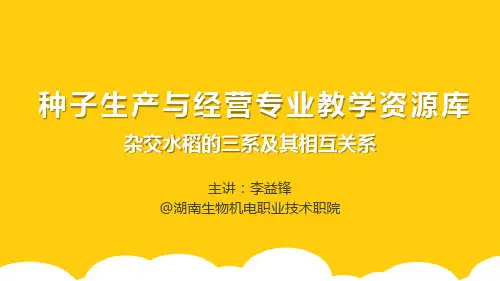 杂交水稻的三系及其相互关系ppt实用资料