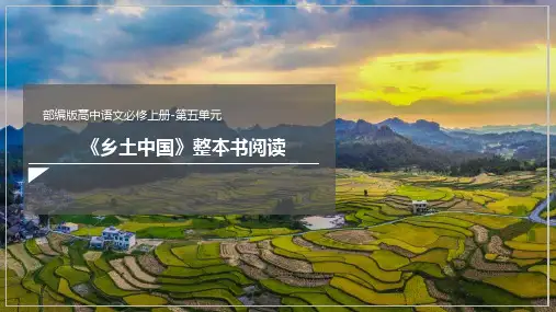 人教高中语文必修上 第五单元整本书阅读《乡土中国》(课件)-【新教材精创】2020-2021学年