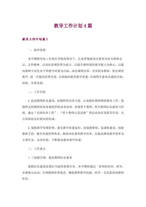 教导工作计划4篇