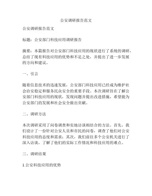 公安调研报告范文