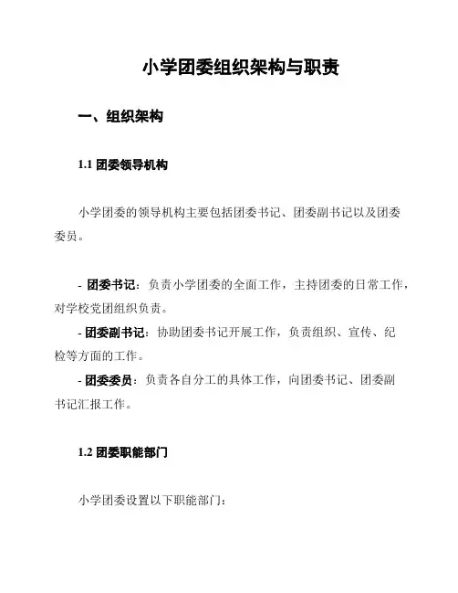 小学团委组织架构与职责