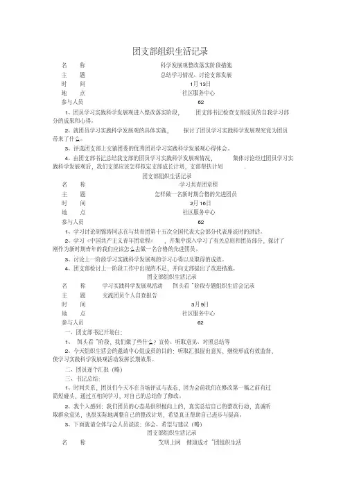 最新团支部组织生活记录.pdf