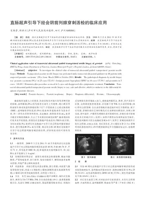 直肠超声引导下经会阴前列腺穿刺活检的临床应用