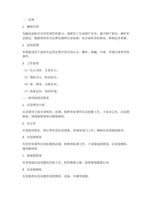 油库突发事件专项应急预案
