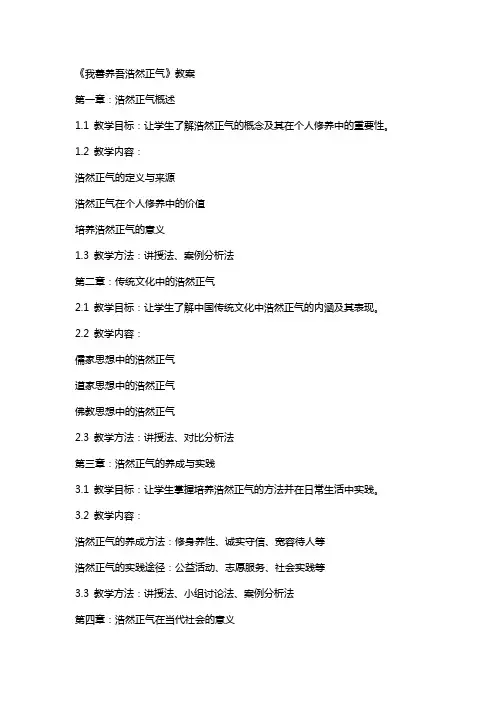 《我善养吾浩然正气》教案