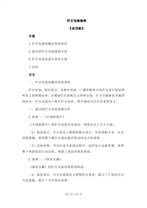 栏目包装案例