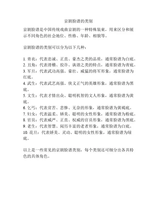 京剧脸谱的类别