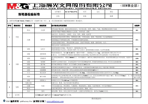 削笔机检验标准