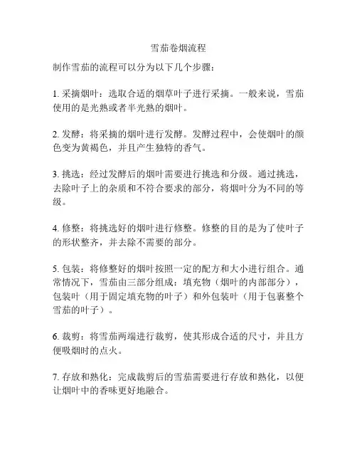 雪茄卷烟流程