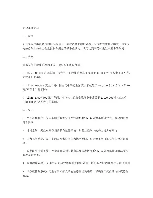 无尘车间标准