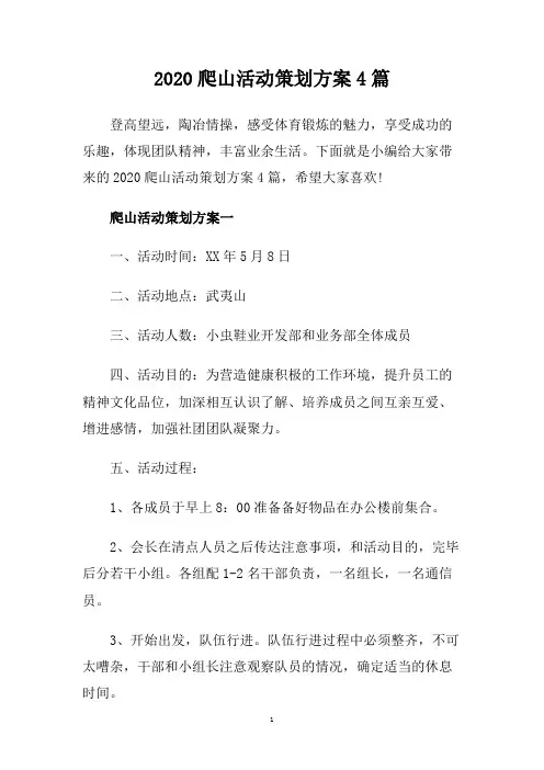 2020爬山活动策划方案4篇.doc