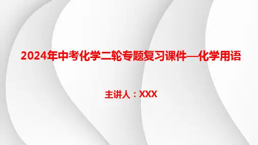 2024年中考化学二轮专题复习课件—化学用语