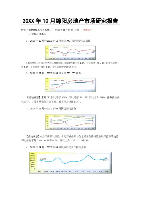 推荐-盛地地产 XXXX年十月绵阳房产市场分析 精品