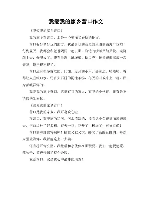 我爱我的家乡营口作文