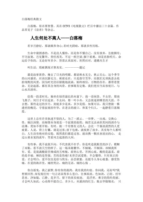 白落梅经典散文