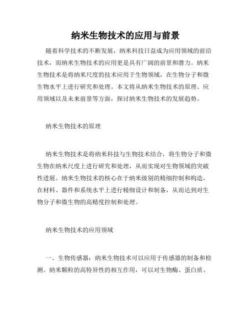 纳米生物技术的应用与前景