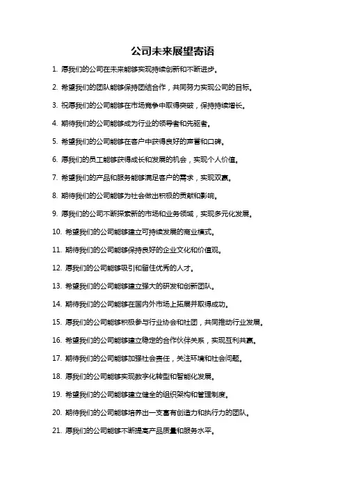 公司未来展望寄语