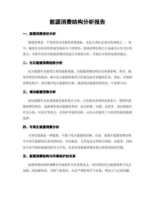 能源消费结构分析报告