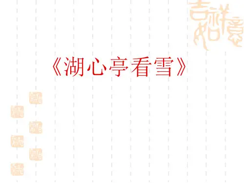 中考复习《湖心亭看雪》