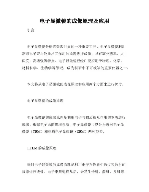 电子显微镜的成像原理及应用