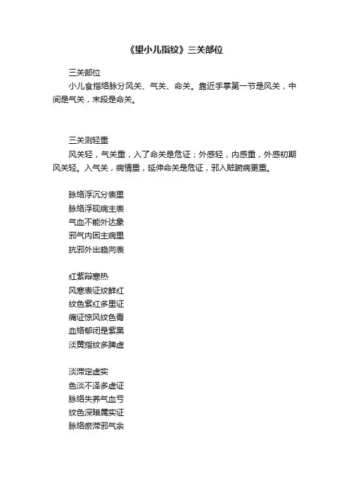 《望小儿指纹》三关部位