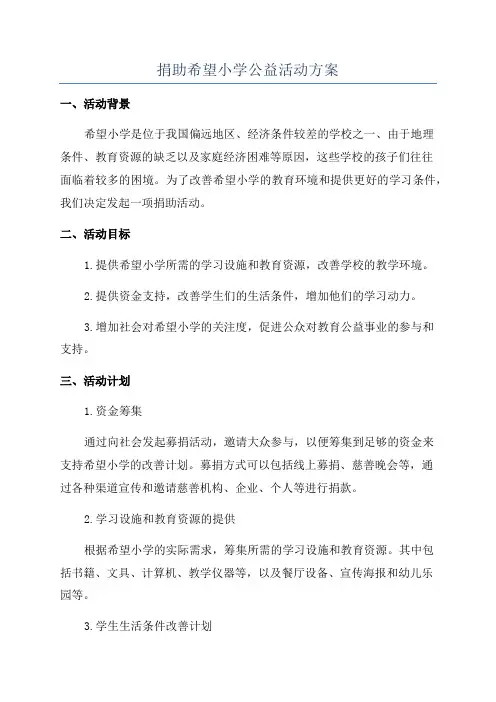 捐助希望小学公益活动方案
