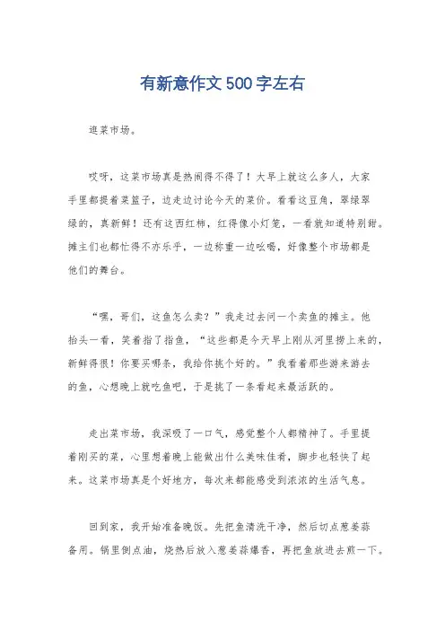 有新意作文500字左右