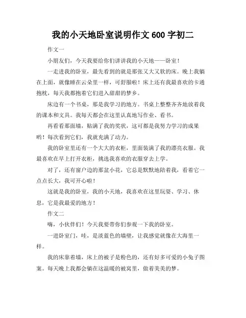 我的小天地卧室说明作文600字初二