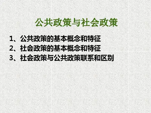社会政策与公共政策