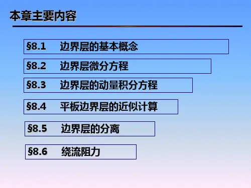 流体力学-边界层基础及绕流运动