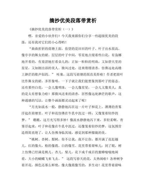摘抄优美段落带赏析