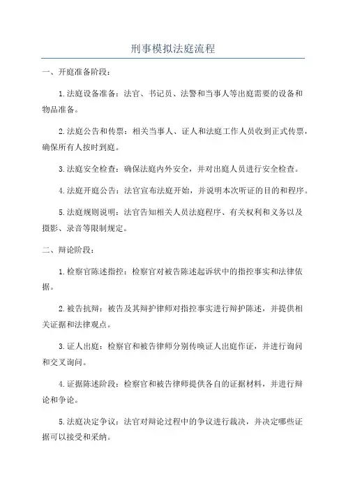 刑事模拟法庭流程