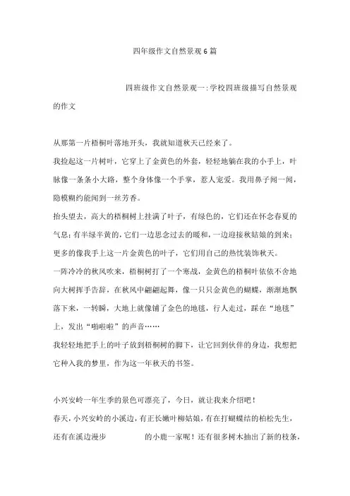 四年级作文自然景观6篇
