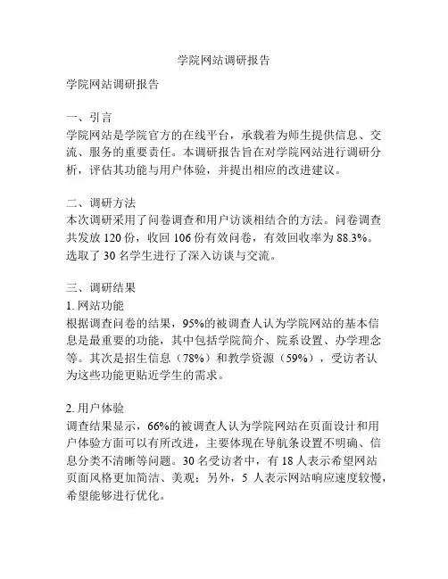 学院网站调研报告