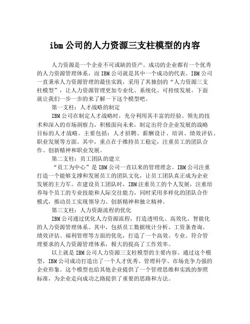 ibm公司的人力资源三支柱模型的内容