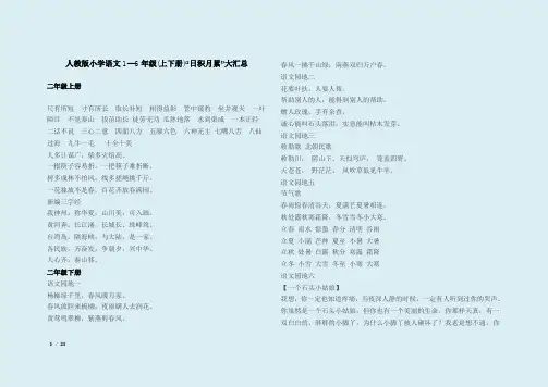 人教版小学语文1---6年级“日积月累”大汇总