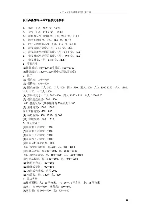 人体工程学尺度解读