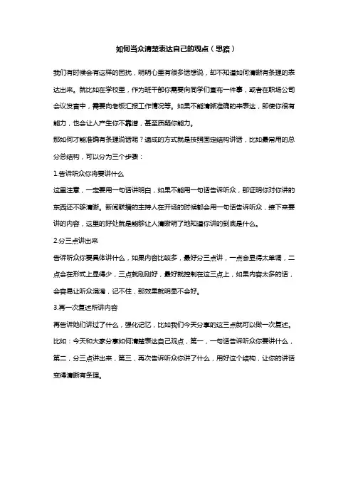 如何当众清楚表达自己的观点 (2)