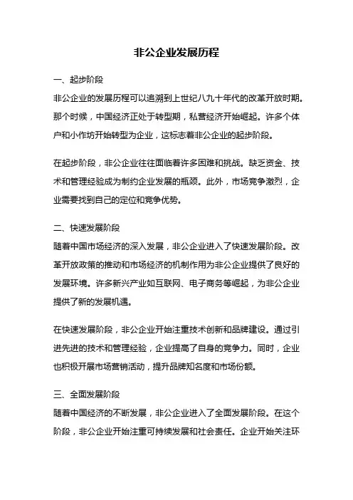 非公企业发展历程