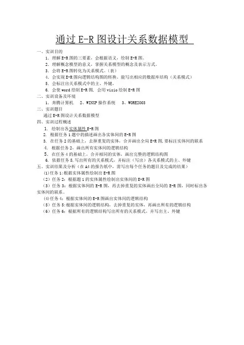 数据库E-R图作业