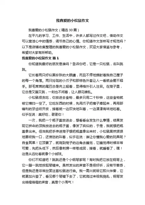 我喜爱的小松鼠作文