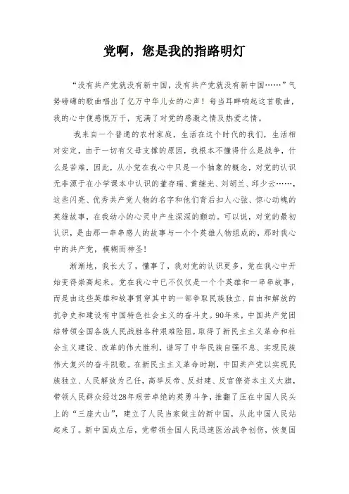 党啊,您是我的指路明灯