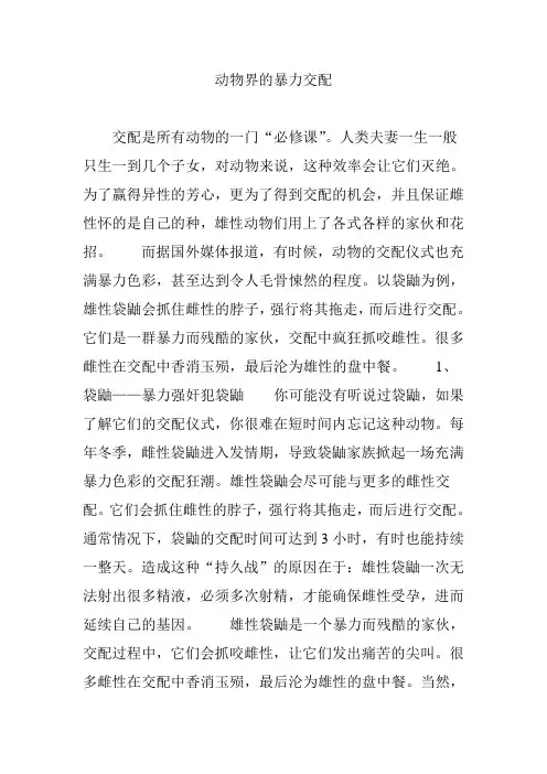 动物界的暴力交配