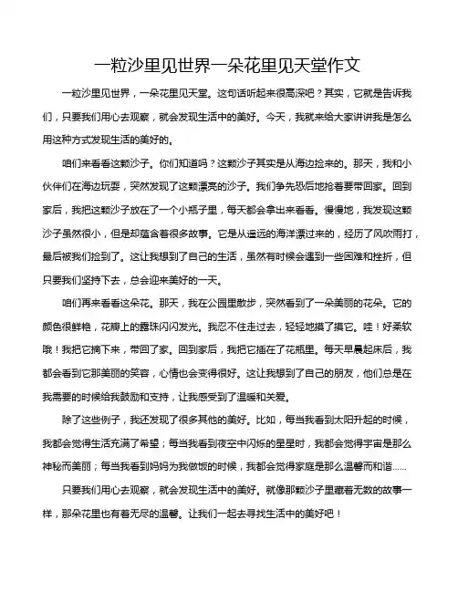 一粒沙里见世界一朵花里见天堂作文