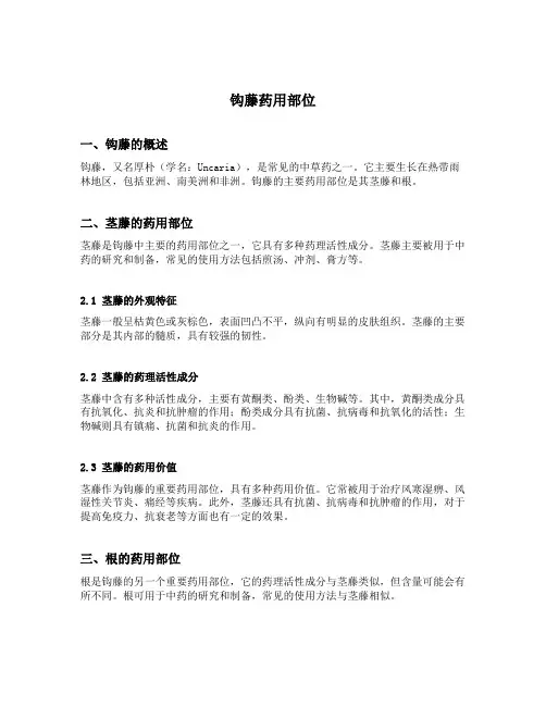 钩藤药用部位
