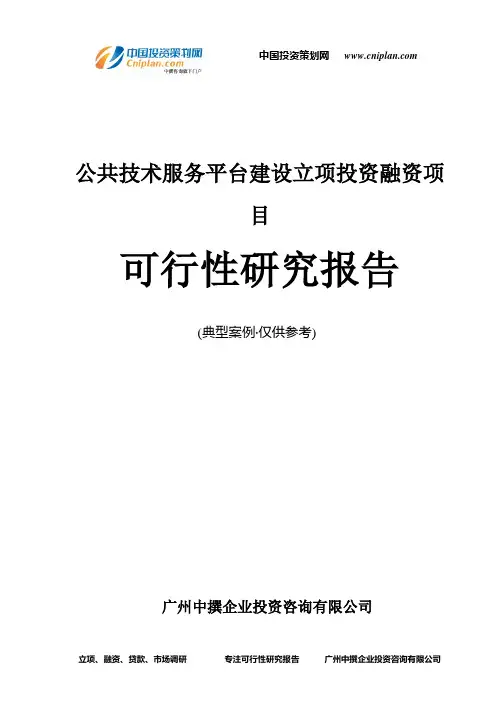 公共技术服务平台建设融资投资立项项目可行性研究报告(中撰咨询)