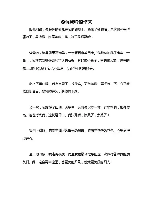 游铜鼓岭的作文