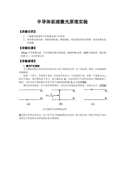 半导体泵浦激光原理实验(精)