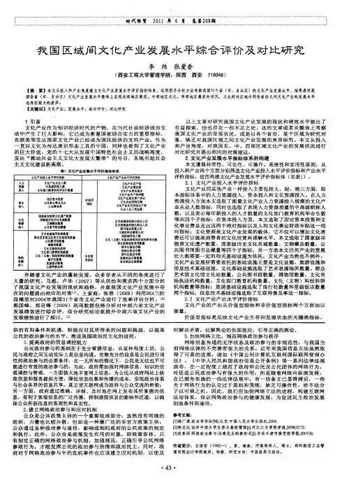 我国区域间文化产业发展水平综合评价及对比研究
