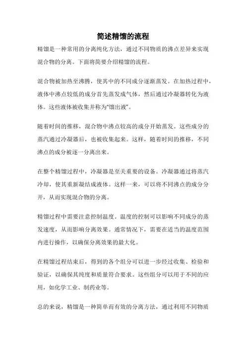 简述精馏的流程